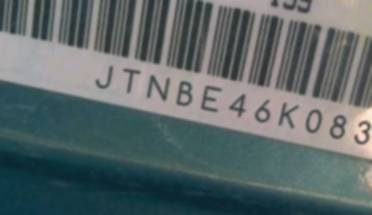 VIN prefix JTNBE46K0831
