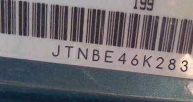 VIN prefix JTNBE46K2831