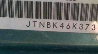 VIN prefix JTNBK46K3730