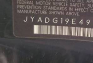 VIN prefix JYADG19E49A0