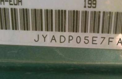 VIN prefix JYADP05E7FA0