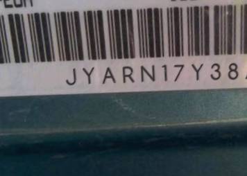 VIN prefix JYARN17Y38A0