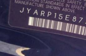 VIN prefix JYARP15E87A0