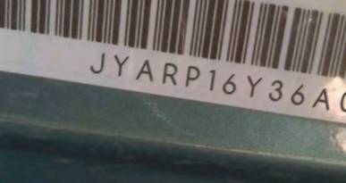 VIN prefix JYARP16Y36A0