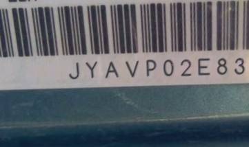 VIN prefix JYAVP02E83A0