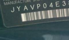 VIN prefix JYAVP04E38A0