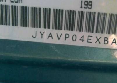VIN prefix JYAVP04EXBA0