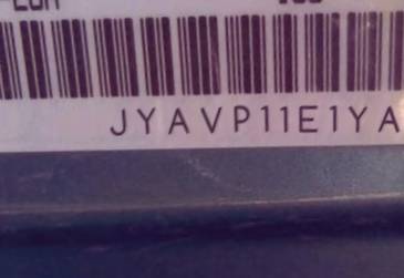 VIN prefix JYAVP11E1YA0