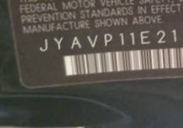 VIN prefix JYAVP11E21A0