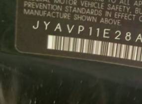 VIN prefix JYAVP11E28A1