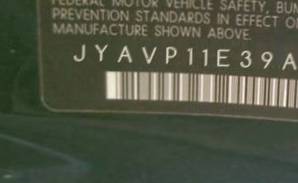 VIN prefix JYAVP11E39A1