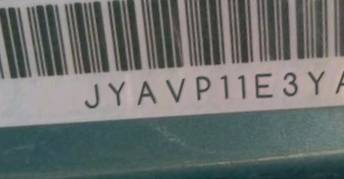 VIN prefix JYAVP11E3YA0