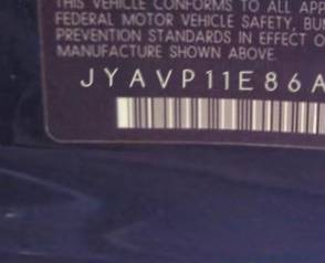 VIN prefix JYAVP11E86A0