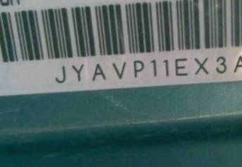 VIN prefix JYAVP11EX3A0
