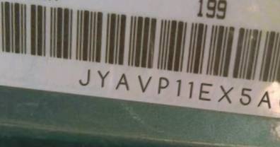 VIN prefix JYAVP11EX5A0