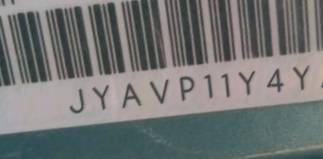 VIN prefix JYAVP11Y4YA0