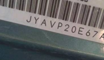 VIN prefix JYAVP20E67A0