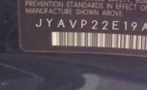 VIN prefix JYAVP22E19A0
