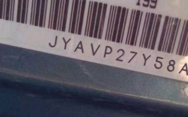 VIN prefix JYAVP27Y58A0