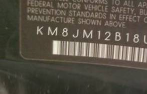VIN prefix KM8JM12B18U7