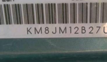 VIN prefix KM8JM12B27U6