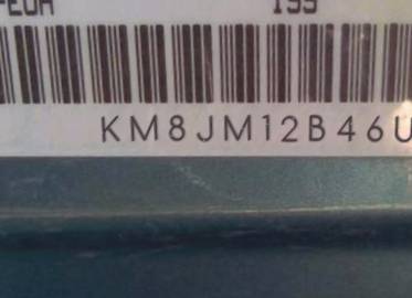 VIN prefix KM8JM12B46U3