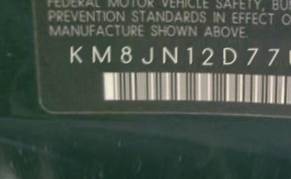 VIN prefix KM8JN12D77U5