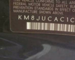 VIN prefix KM8JUCAC1CU5