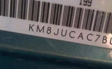 VIN prefix KM8JUCAC7BU1