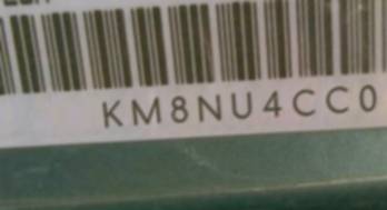 VIN prefix KM8NU4CC0CU1