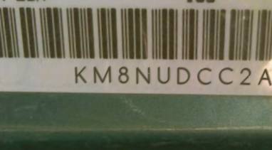 VIN prefix KM8NUDCC2AU1