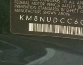 VIN prefix KM8NUDCC6CU1