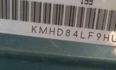 VIN prefix KMHD84LF9HU2