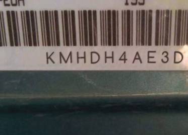 VIN prefix KMHDH4AE3DU0