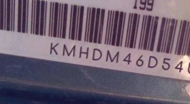 VIN prefix KMHDM46D54U9