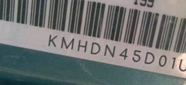 VIN prefix KMHDN45D01U1