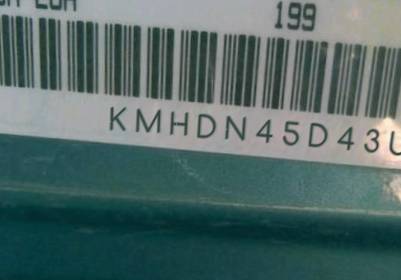 VIN prefix KMHDN45D43U5