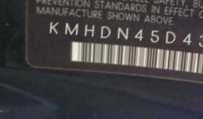 VIN prefix KMHDN45D43U6