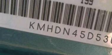 VIN prefix KMHDN45D53U5