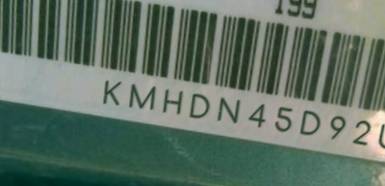 VIN prefix KMHDN45D92U2