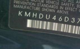 VIN prefix KMHDU46D37U1