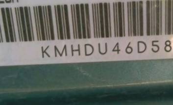 VIN prefix KMHDU46D58U3