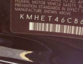 VIN prefix KMHET46C86A0