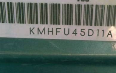 VIN prefix KMHFU45D11A0