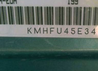 VIN prefix KMHFU45E34A2