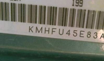 VIN prefix KMHFU45E83A2
