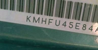 VIN prefix KMHFU45E84A3
