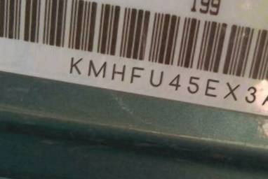 VIN prefix KMHFU45EX3A2