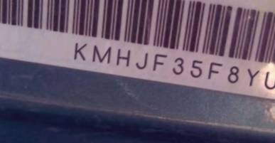 VIN prefix KMHJF35F8YU8