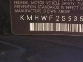 VIN prefix KMHWF25S35A1